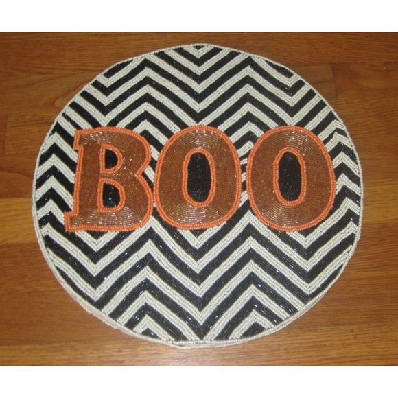 Nicole Miller Dining New Nicole Miller Halloween Boo Orange Black